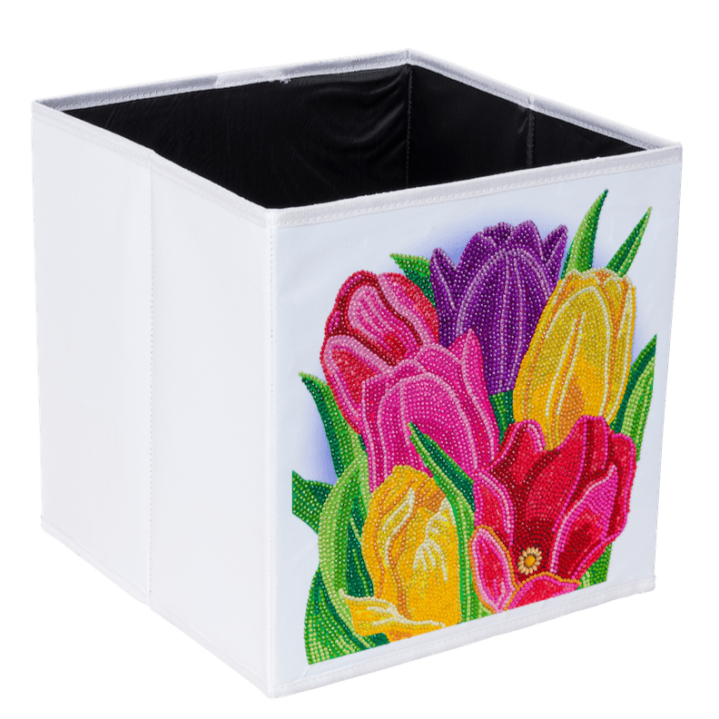 "Terrific Tulips" Crystal Art Folding Storage Box 30*30cm