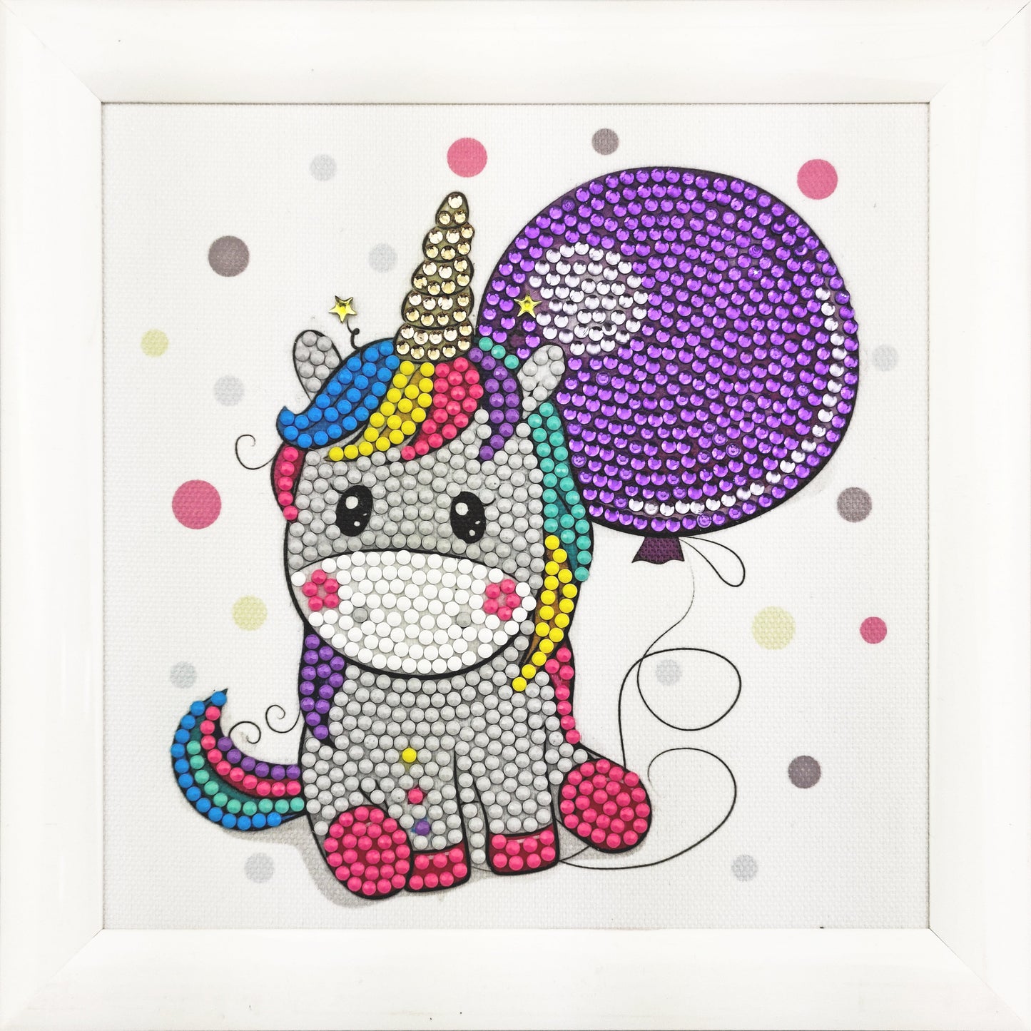 "Party Unicorn" Crystal Art Frameables Kit with Picture Frame