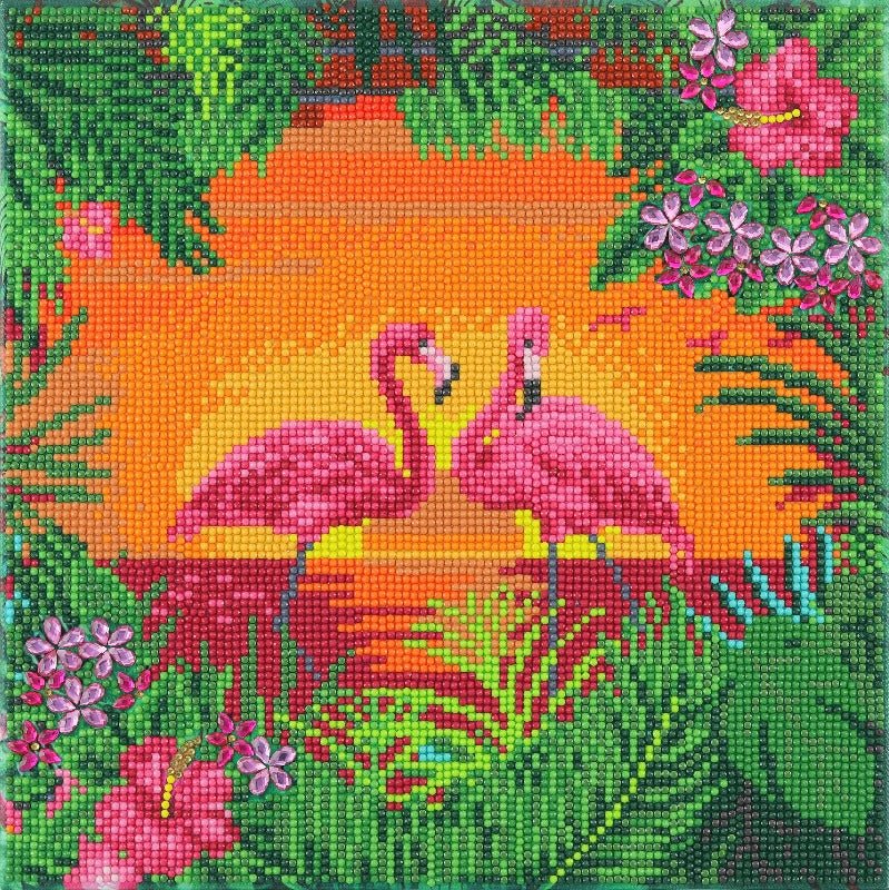 Fancy flamingos crystal art kit
