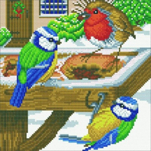 "Hungry Birds" Crystal Art Kit 30x30cm