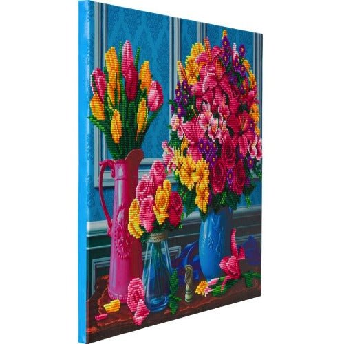 Beautiful blooms crystal art canvas kit side view