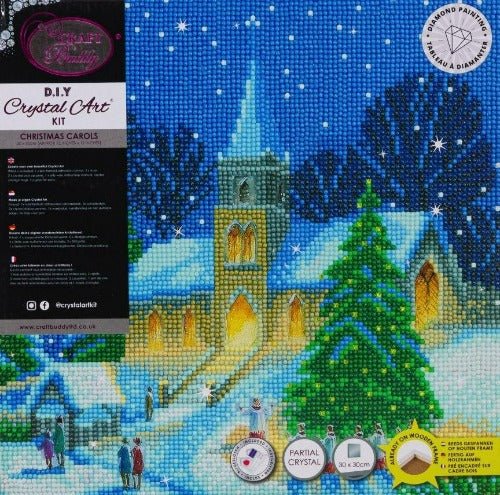 Christmas Carol crystal art canvas kit details