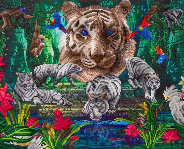 White tiger temple crystal art canvas kit