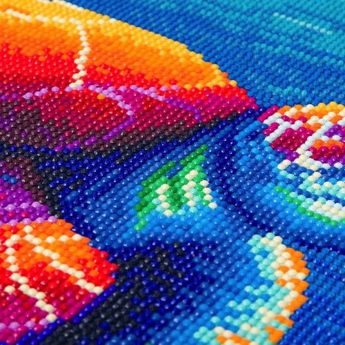 Sea turtle crystal art canvas kit close up