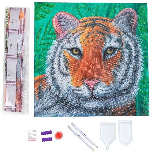 Gentle tiger crystal art kit contents