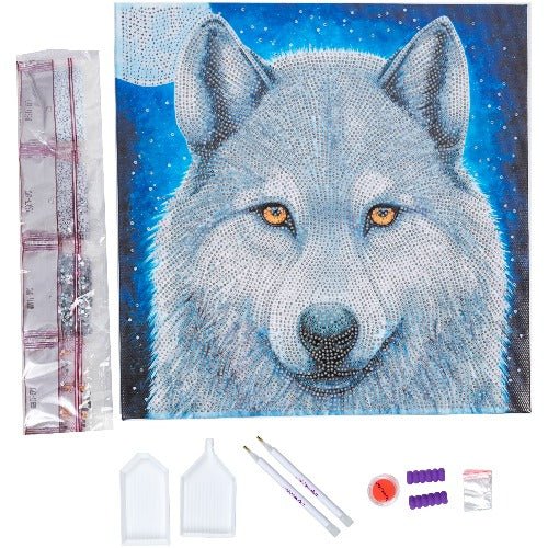 Moonlight wolf crystal art kit contents