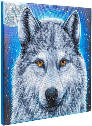 Moonlight wolf crystal art kit side view