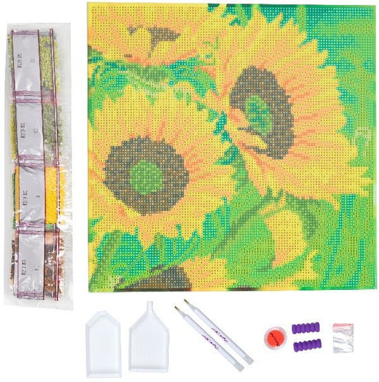Sunflower joy crystal art kit contents