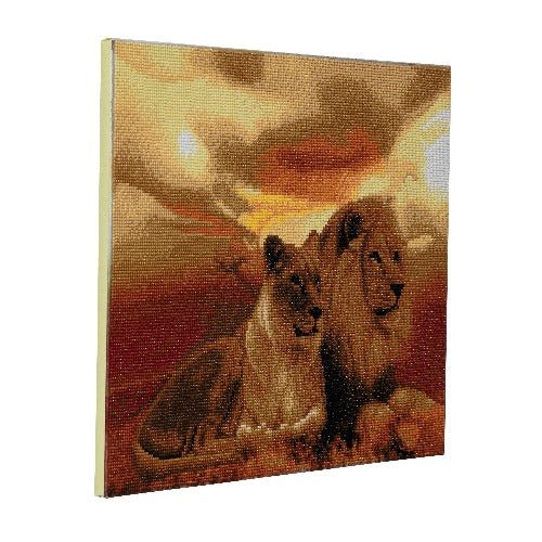 "Lions of Savannah" Framed Crystal Art Kit 40x50cm
