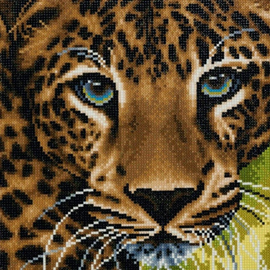 "Leopard" Crystal Art Canvas Kit 30x30cm
