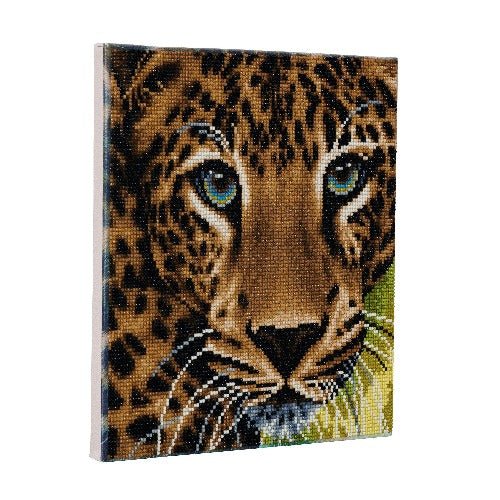"Leopard" Crystal Art Canvas Kit 30x30cm
