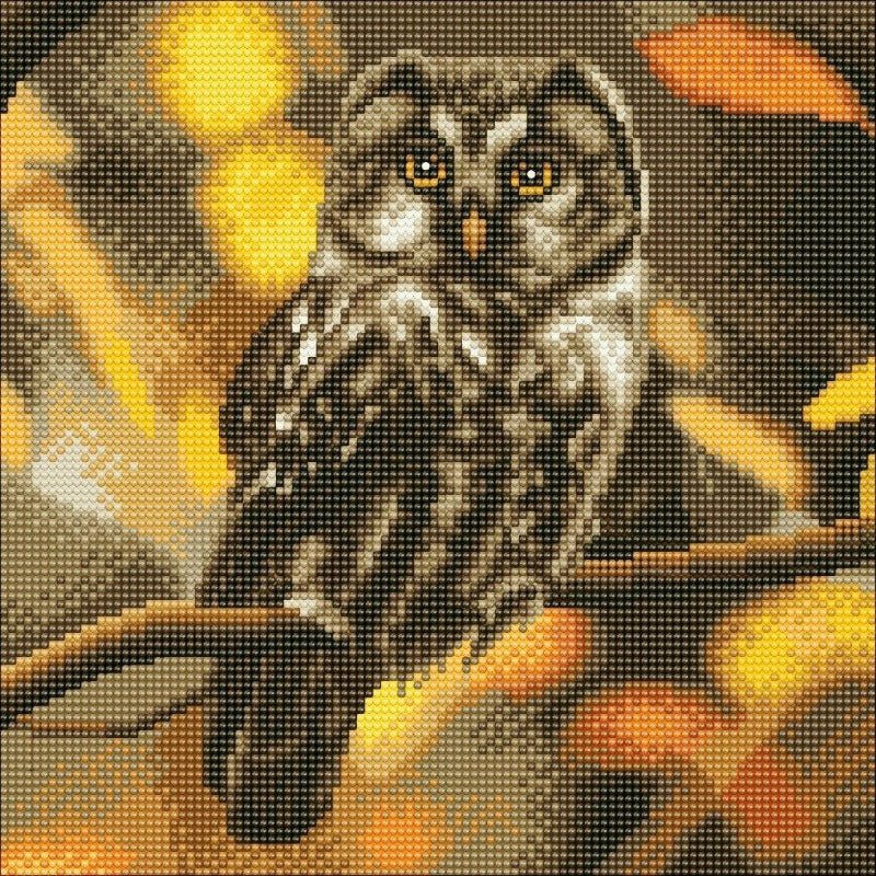 "Tawny Owl" Crystal Art Canvas Kit 30x30cm