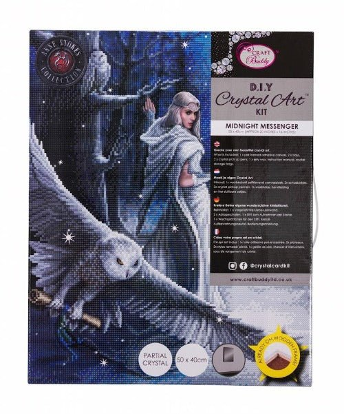 "Midnight Messenger" Crystal Art Canvas by Anne Stokes 40x50cm
