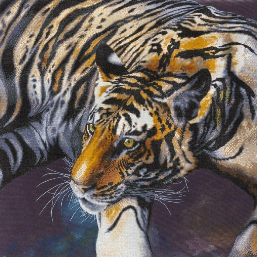 "The Tiger" Crystal Art Canvas by Claudia Hahn 70x70cm