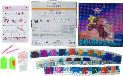 "Lion King Family" Crystal Art Canvas Kit 30x30cm