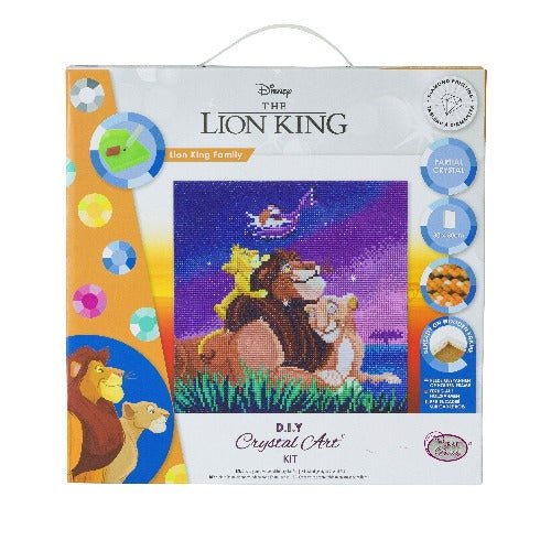"Lion King Family" Crystal Art Canvas Kit 30x30cm
