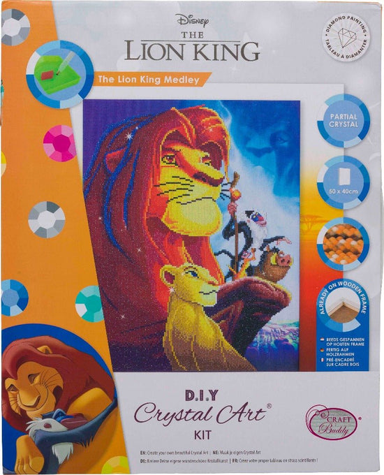 "The Lion King Medley" Crystal Art Kit 40x50cm Front Packaging 
