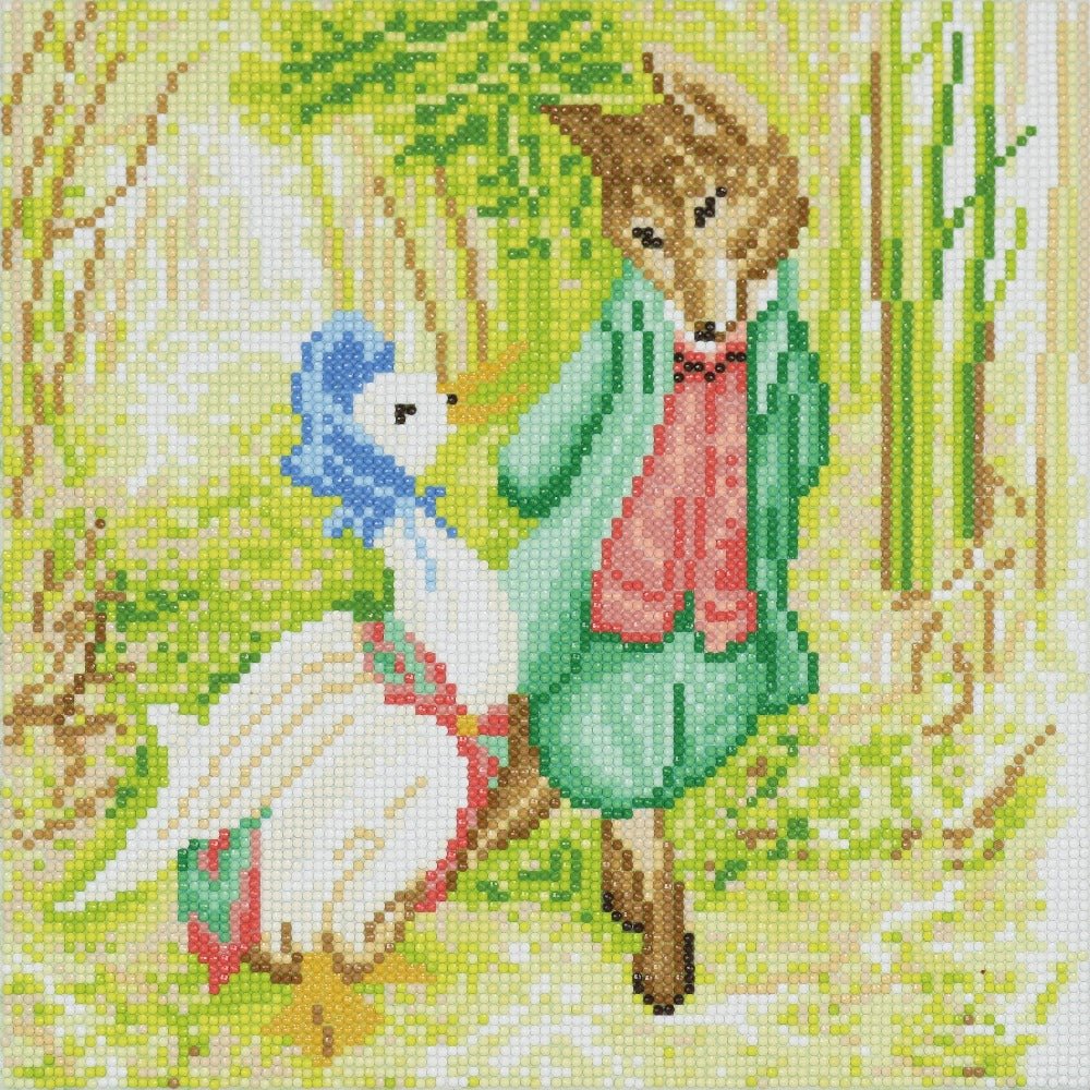 "Jemima Puddle-Duck and Mr Fox" Crystal Art Canvas 30x30cm