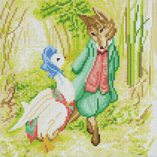 "Jemima Puddle-Duck and Mr Fox" Crystal Art Canvas 30x30cm