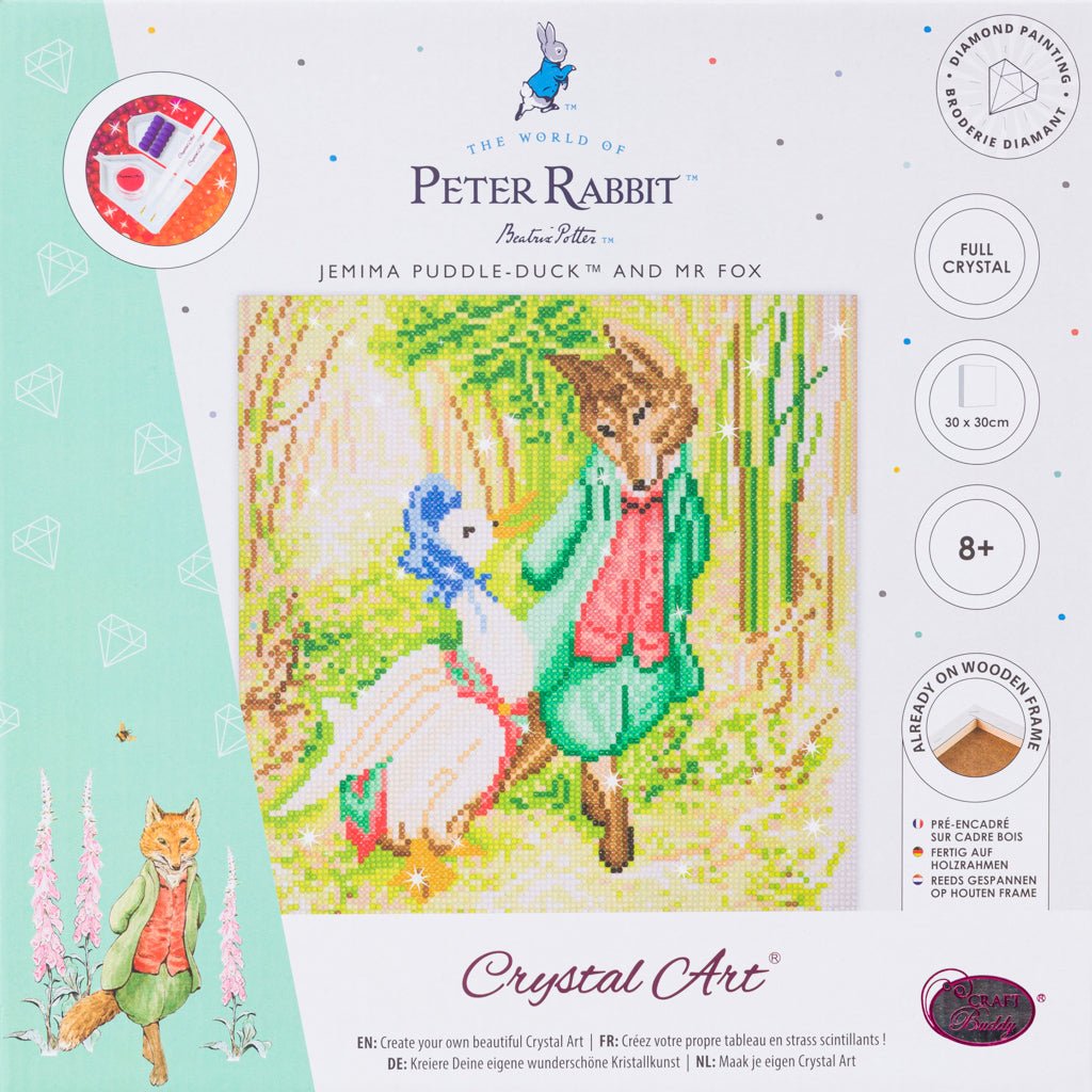 "Jemima Puddle-Duck and Mr Fox" Crystal Art Canvas 30x30cm