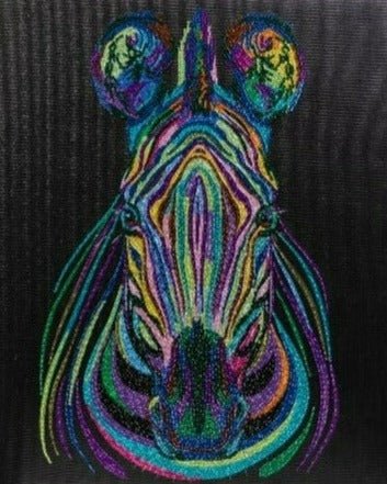 'Rainbow Zebra' 40x50cm Crystal Art Kit - Front View