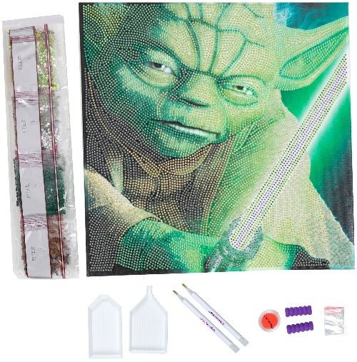 Yoda 30x30cm Crystal Art Kit - Contents