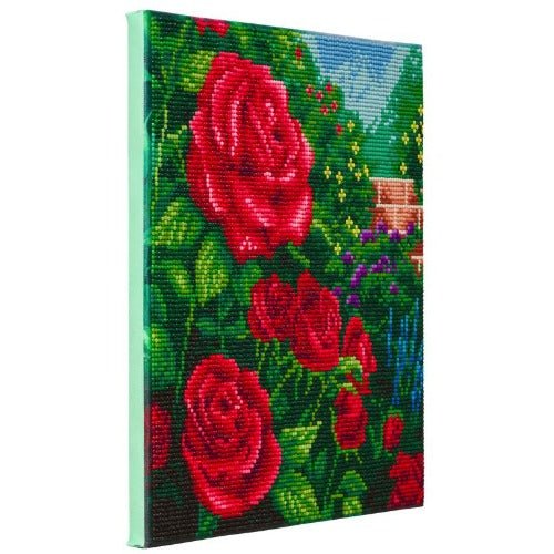 "Perfect Red Rose" by Thomas Kinkade Crystal Art Kit 30x30cm Side view
