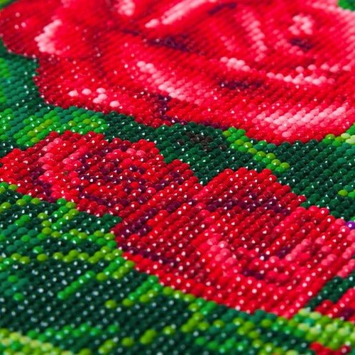 "Perfect Red Rose" by Thomas Kinkade Crystal Art Kit 30x30cm Close up