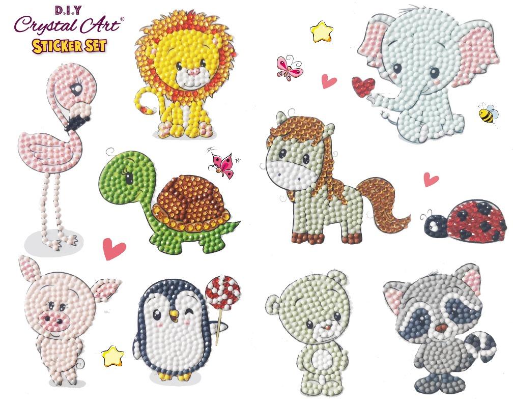 "Animal Friends" Crystal Art Sticker Set