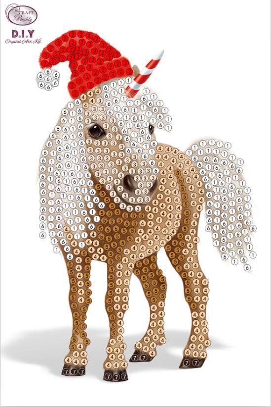 "Christmas" Horse Crystal Art Motif (With Tools)