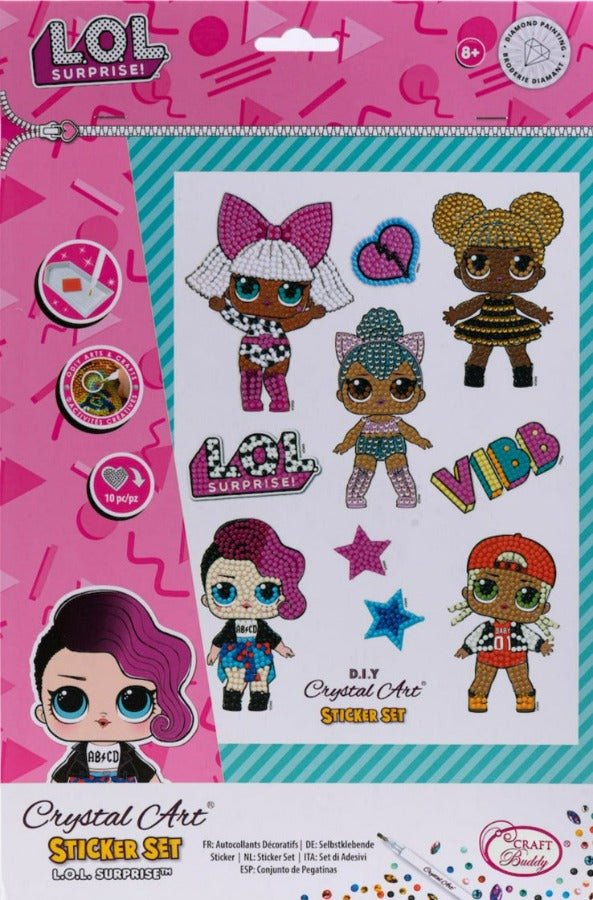 Crystal Art Sticker Set - LOL Characters, set of 10
