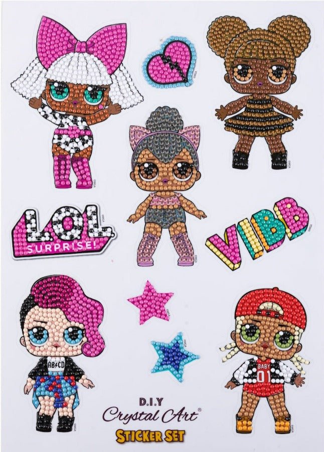 Crystal Art Sticker Set - LOL Characters, set of 10