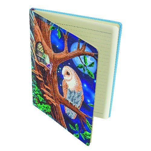 "Owl and Fairy Tree" Crystal Art Notebook Kit 26x18cm