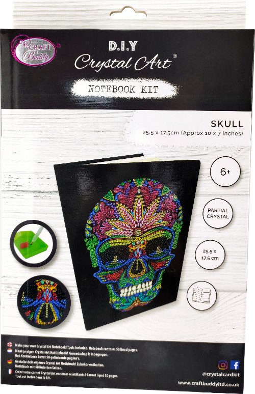 "Skull" Crystal Art Notebook Kit 26x18cm