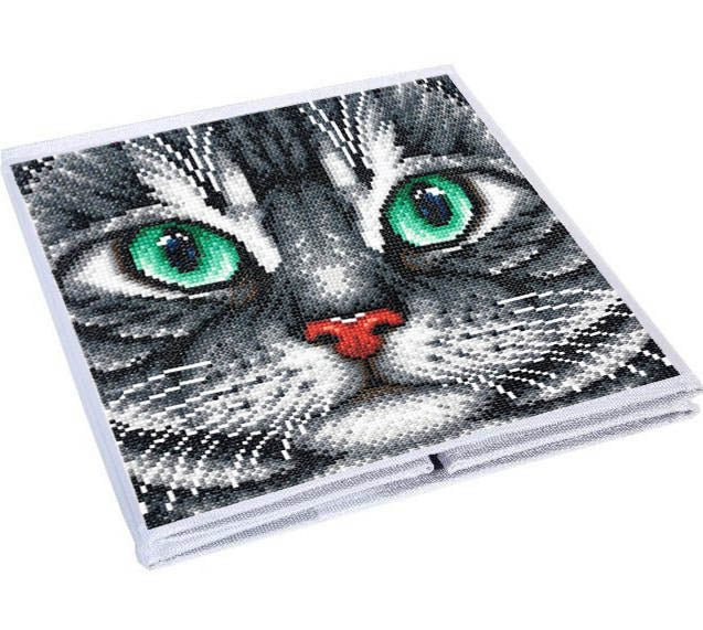 "Cat" Crystal Art Folding Storage Box 30x30cm