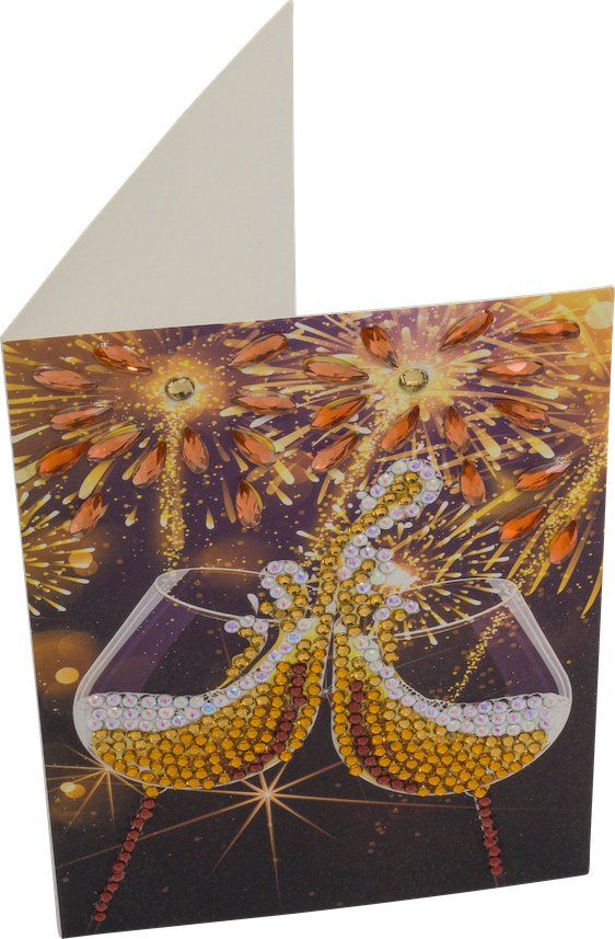 "Champagne Celebration" Crystal Art Card 10x15cm