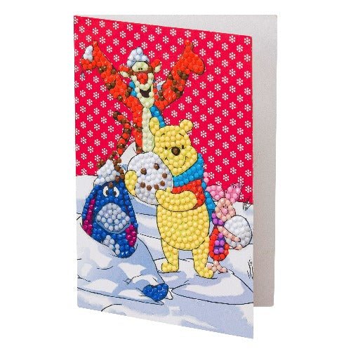 "Winter Winnie the Pooh" Crystal Art Card 10x15cm