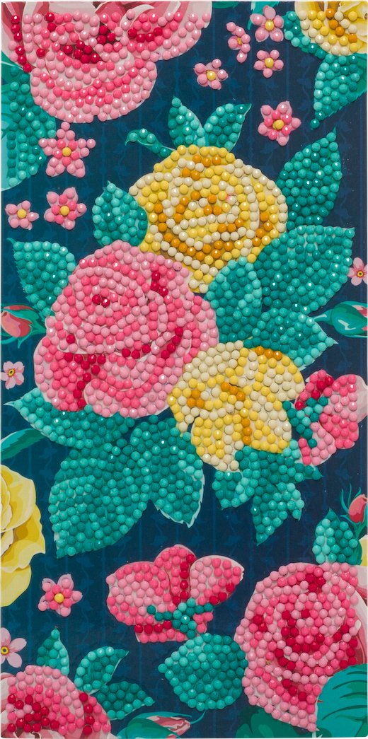 "Pretty Flowers" Crystal Art Card 11x22cm