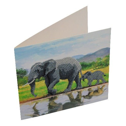 "Elephants" Crystal Art Card Kit