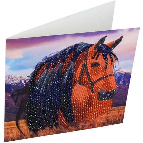 "Horse" 18x18cm Crystal Art Card