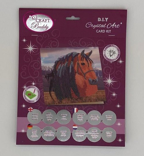 "Horse" 18x18cm Crystal Art Card