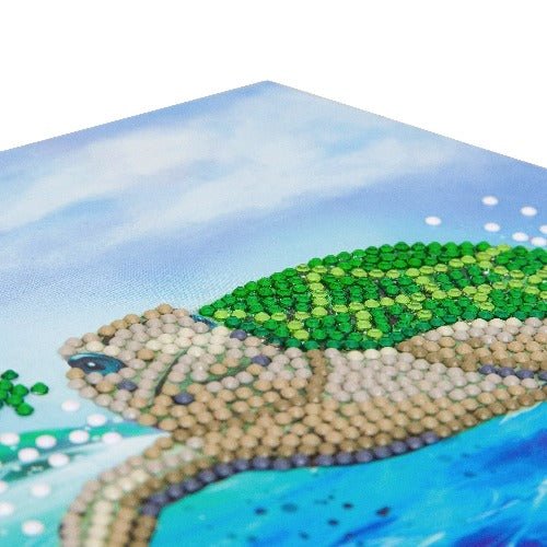 "Turtle Paradise" Crystal Art Card 18x18cm