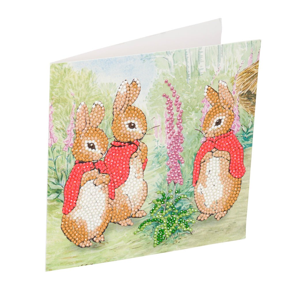 "The Flopsy Bunnies" Crystal Art Card 18x18cm