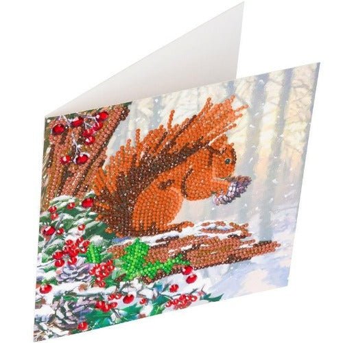 CCK-XM58: "Squirrel", 18x18cm Crystal Art Card