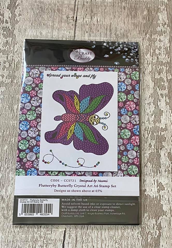 Craft Buddy Flutteryby Butterfly Crystal Art A6 Stamp Set