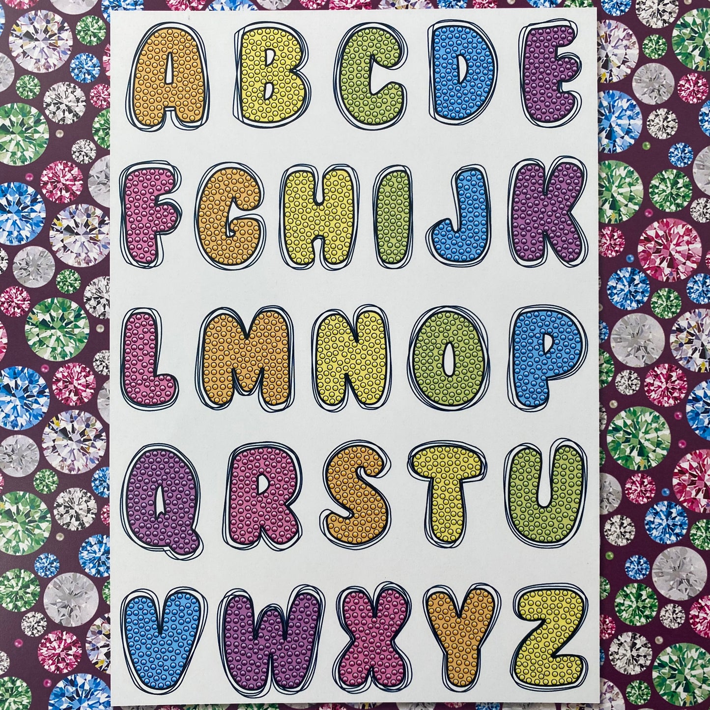 Sparkling Alphabet A4 Crystal Art Stamp Set