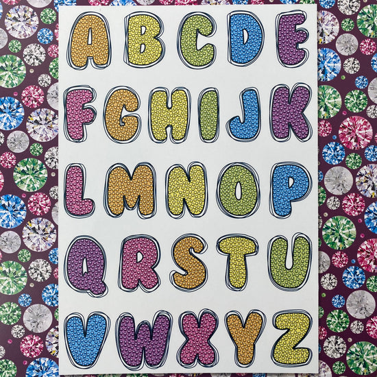 Sparkling Alphabet A4 Crystal Art Stamp Set