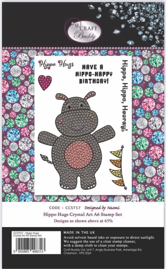 Craft Buddy Hippo Hugs A6 Premium Stamp Set
