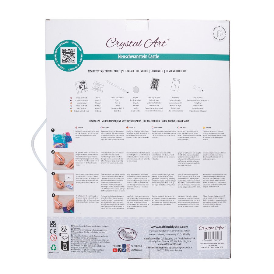 "Castle" Crystal Art Kit 40x50cm Back packaging