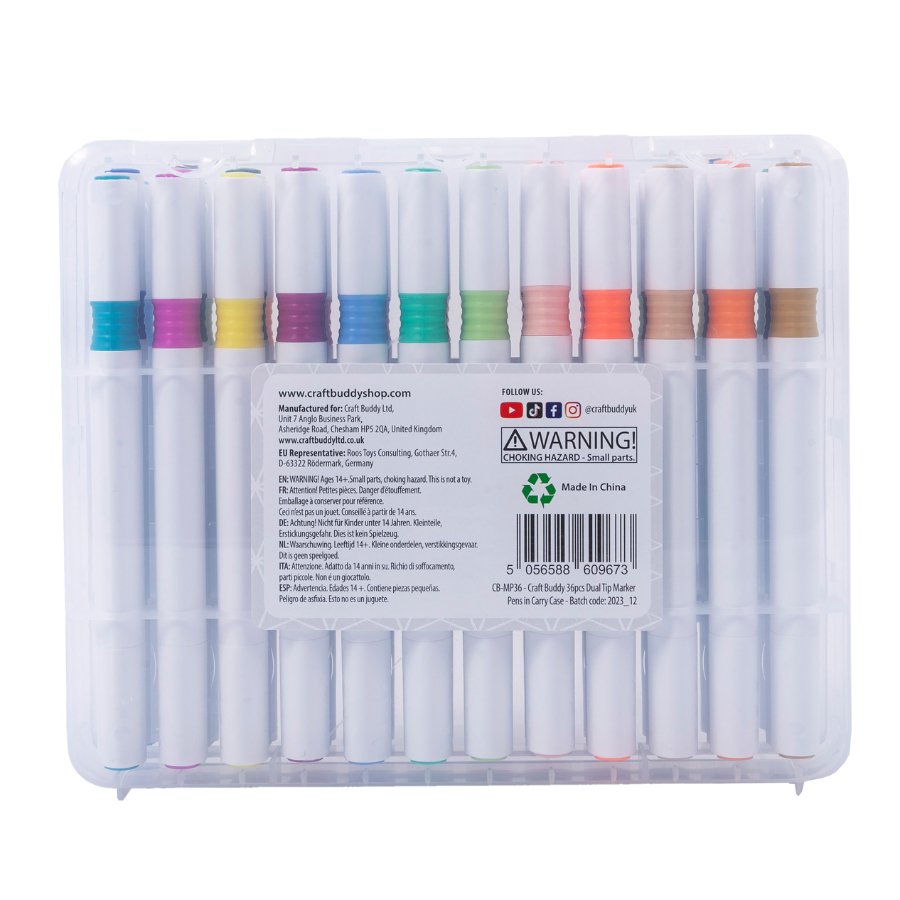 Craft Buddy Dual Tip Markers Back Packaging